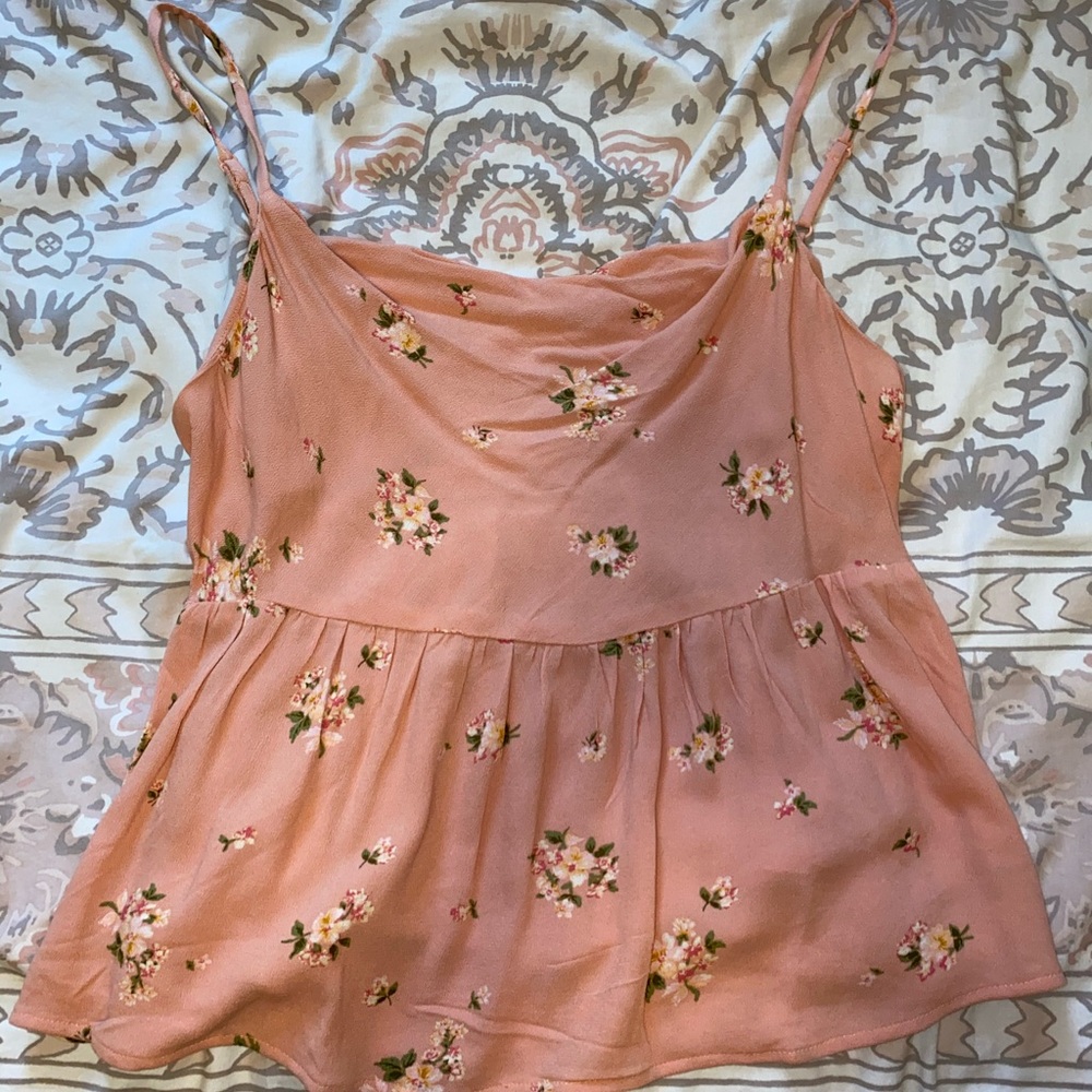 pink flowy tank top